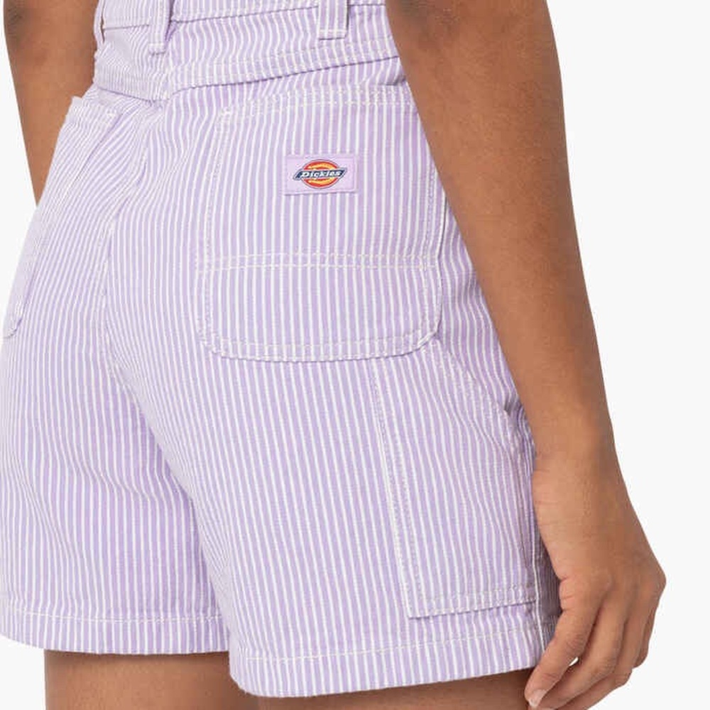 NWT Dickies Regular Fit Hickory Stripe Shorts color lilac, size 34